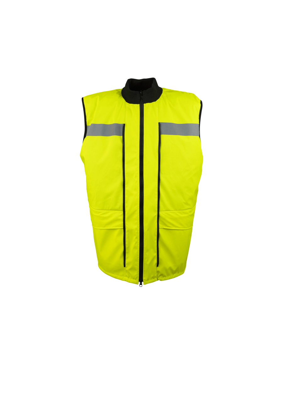 Сигнальная утепленная куртка из ПУ, со съемным жилетом