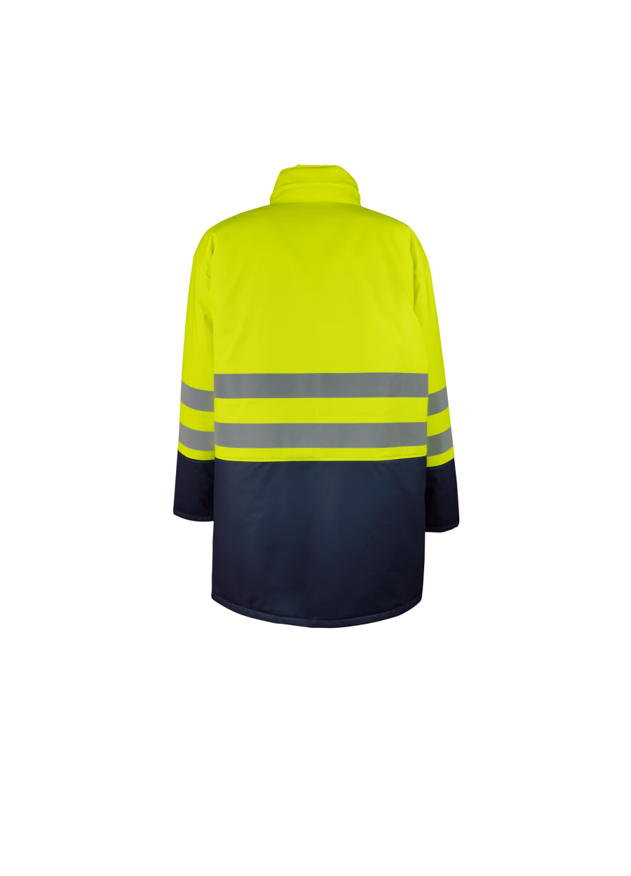 Сигнальная утепленная куртка из ПУ, со съемным жилетом