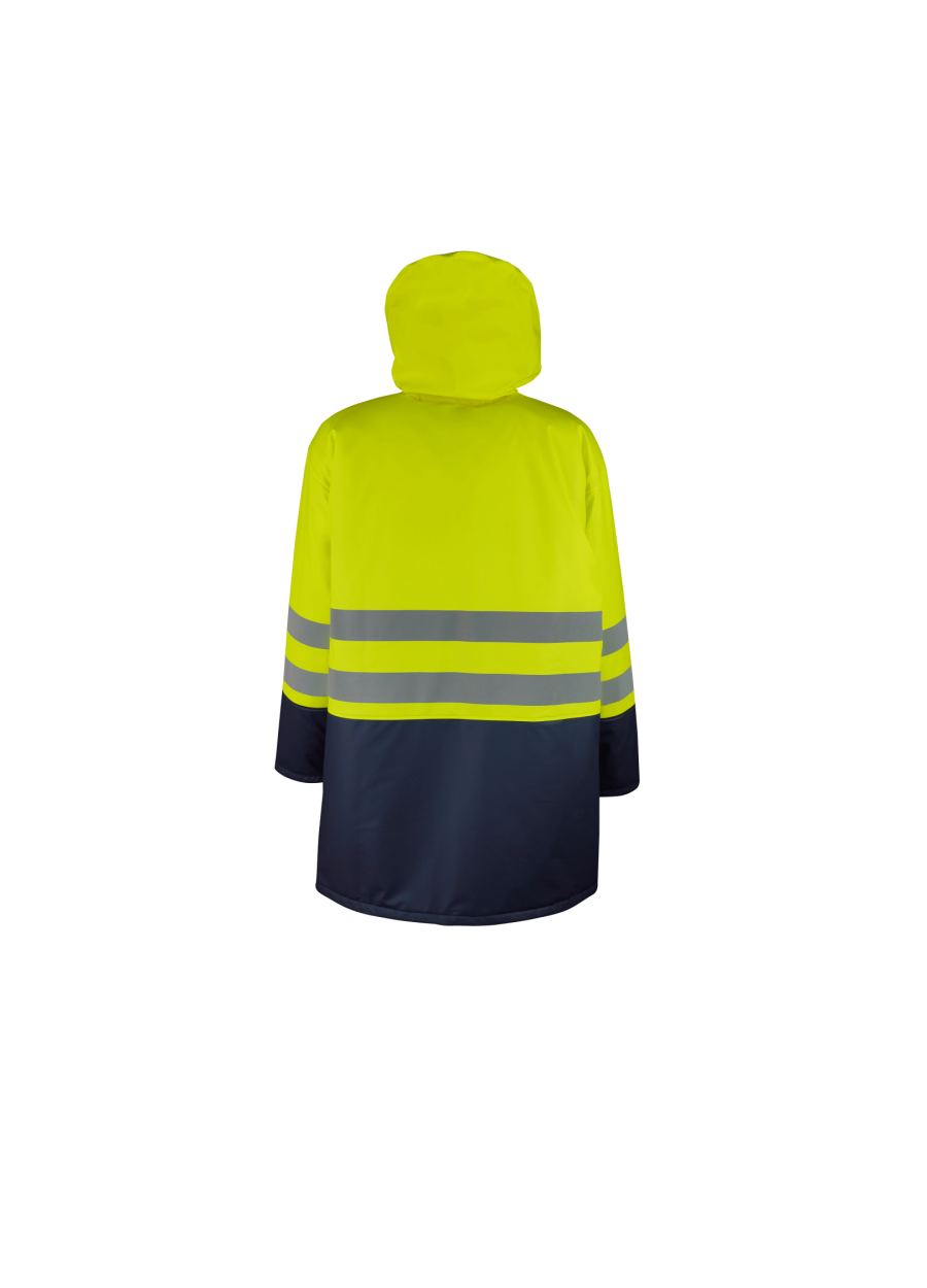 Сигнальная утепленная куртка из ПУ, со съемным жилетом