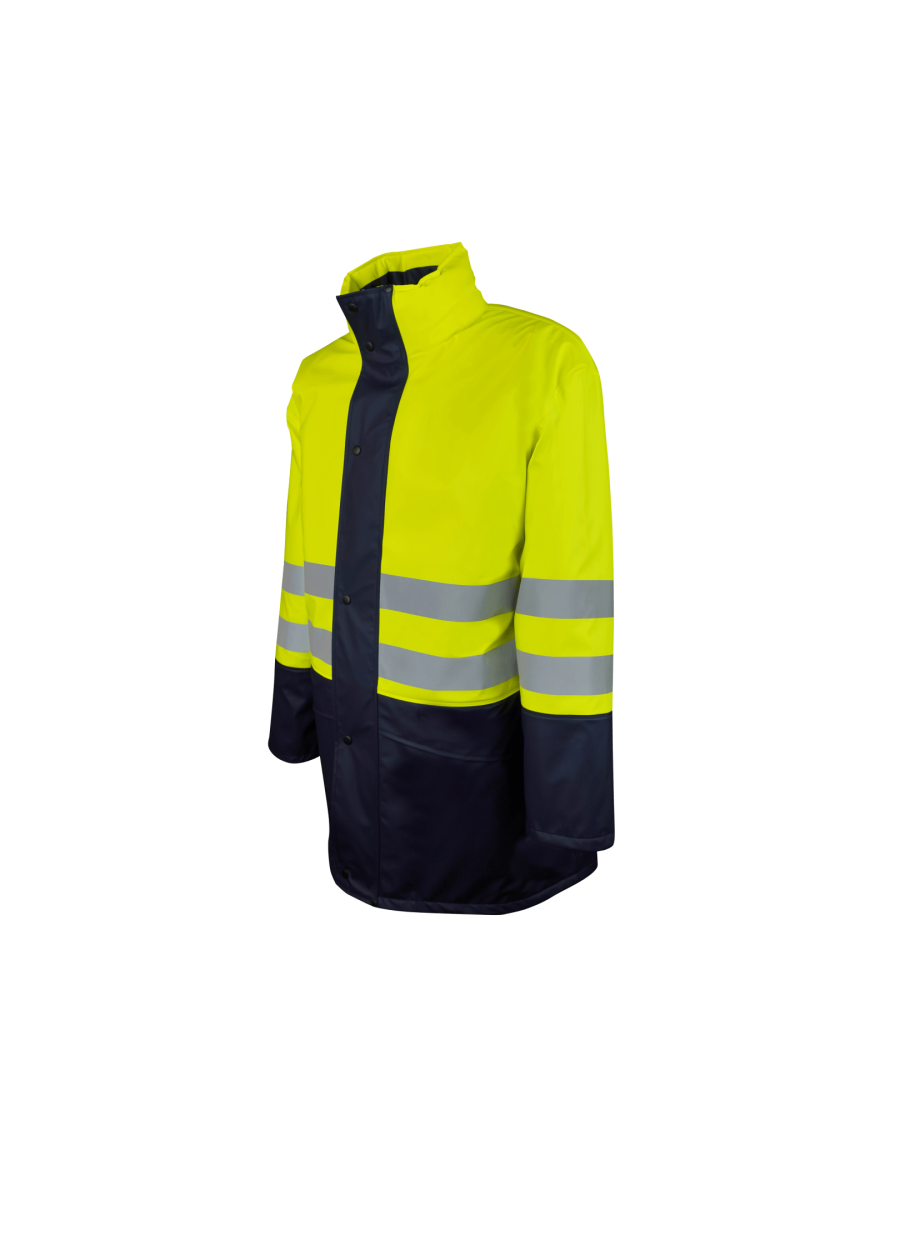 Сигнальная утепленная куртка из ПУ, со съемным жилетом