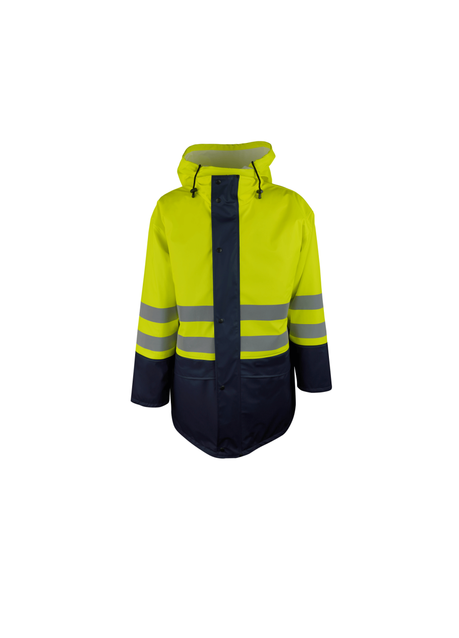 Сигнальная утепленная куртка из ПУ, со съемным жилетом