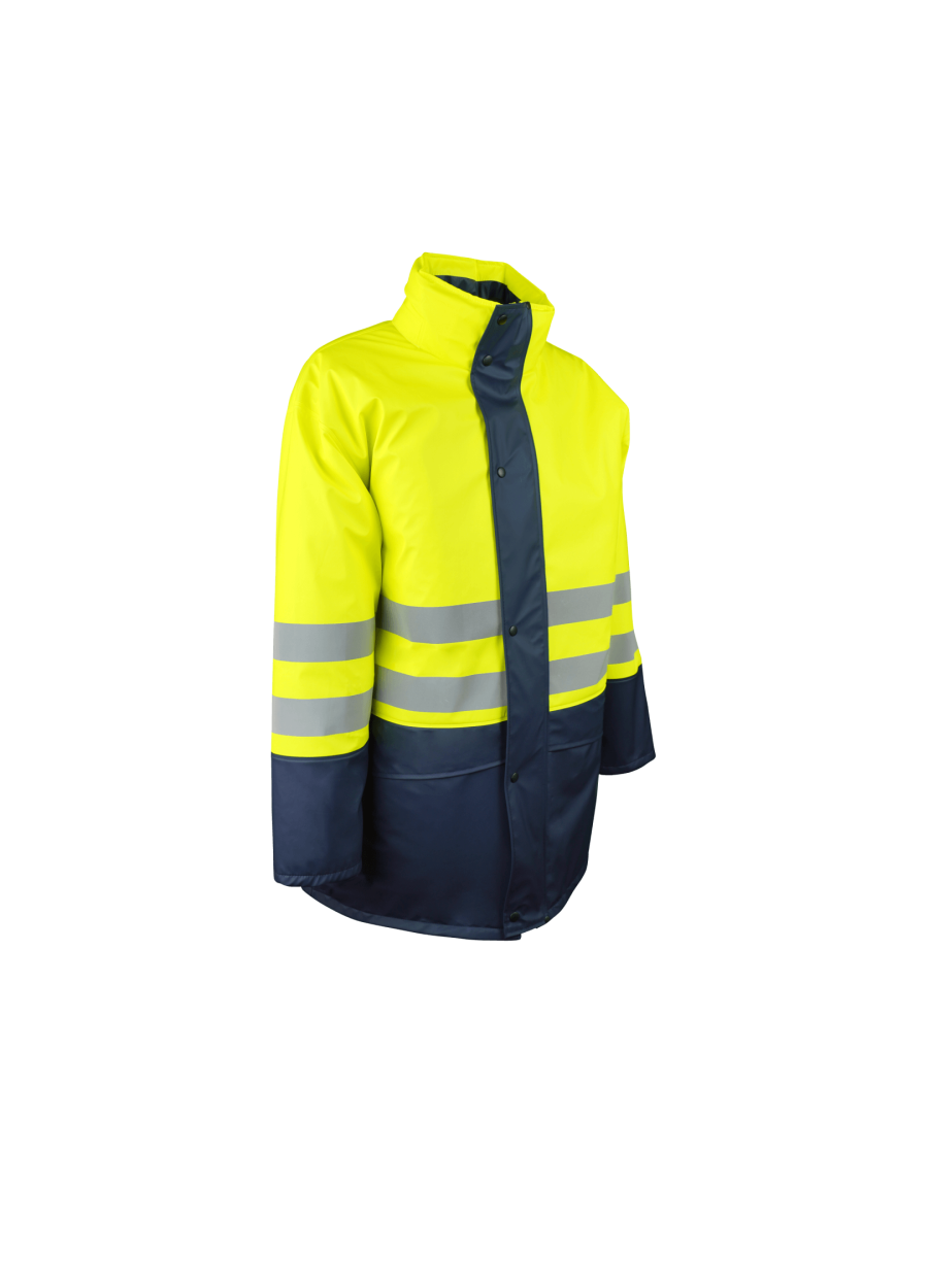 Сигнальная утепленная куртка из ПУ, со съемным жилетом