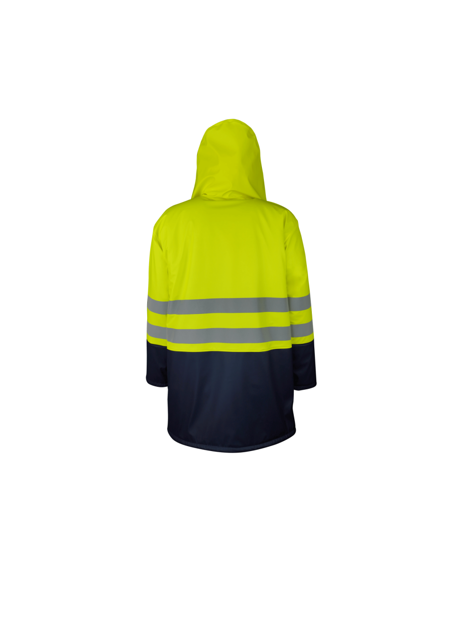 Сигнальная утепленная куртка из ПУ, со съемным жилетом