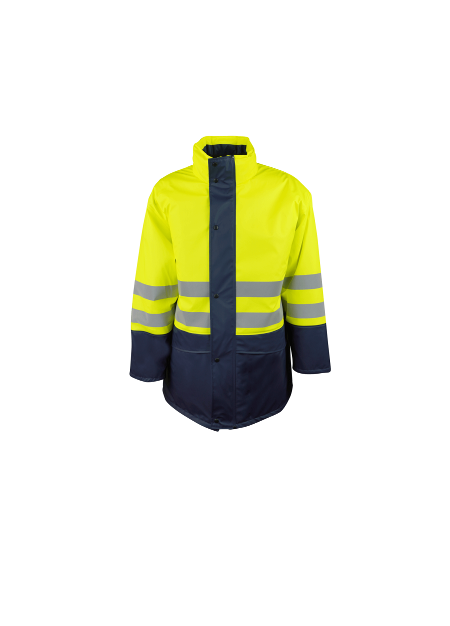 Сигнальная утепленная куртка из ПУ, со съемным жилетом